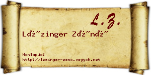 Lézinger Zénó névjegykártya